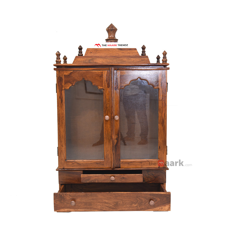 MAARK SHEESHAM WOOD POOJA RACK 1011 NATURAL FINISH SV