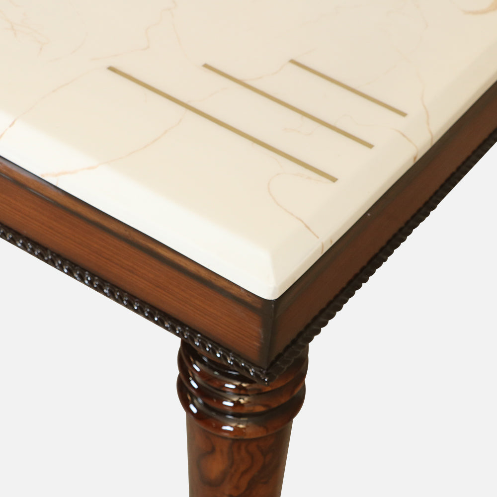 MAARK MARBLE TOP 6 SEATER DINING SET 6044 TD