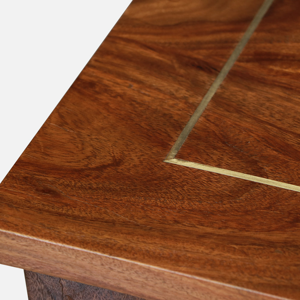 MAARK SHEESHAM WOOD 4 SEATER DINING SET (3.75*2.5) 1107 NATURAL FINISH SV