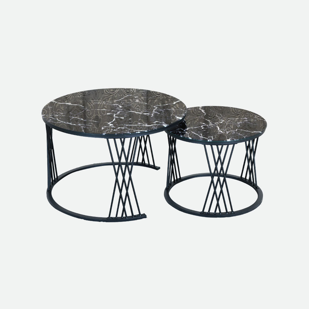 MAARK MARBLE TOP COFFEE TABLE SET BLC-7 HT