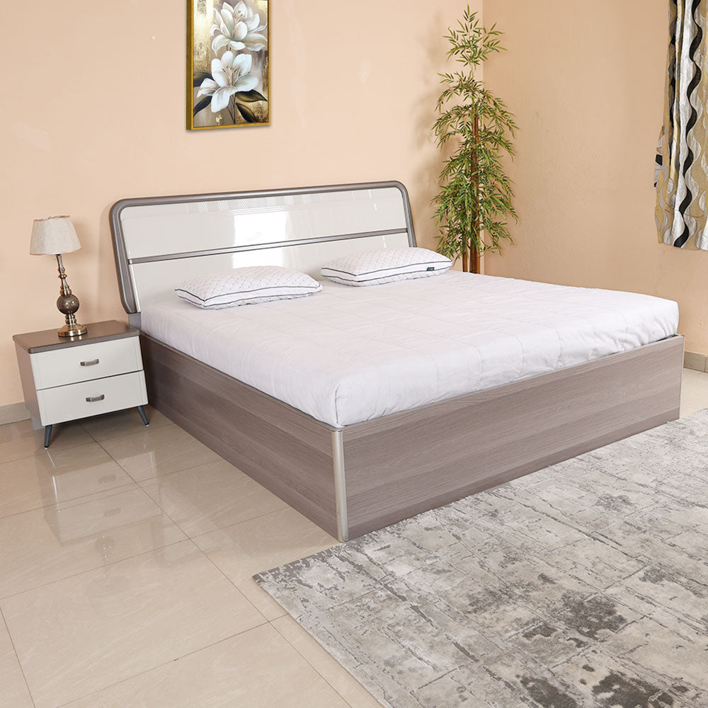 MAARK KING SIZE BED WITH SIDE TABLE 7501 HT