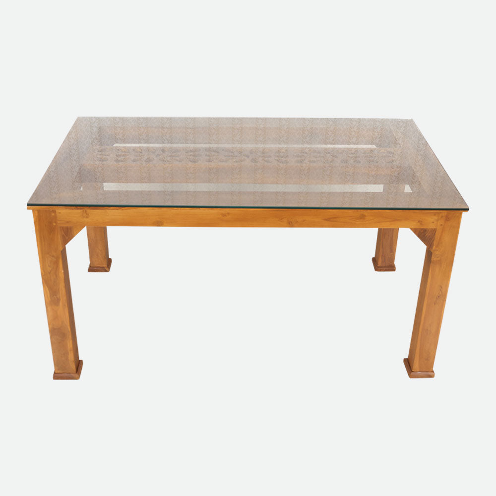 MAARK GLASS TOP 6 SEATER DINING SET 001 SUF