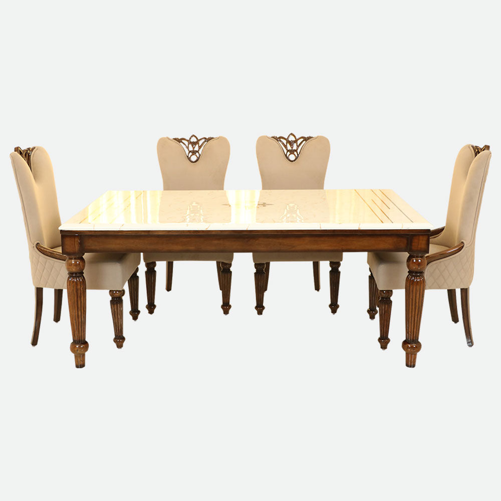 MAARK MARBLE TOP 6 SEATER DINING SET 6031 TD