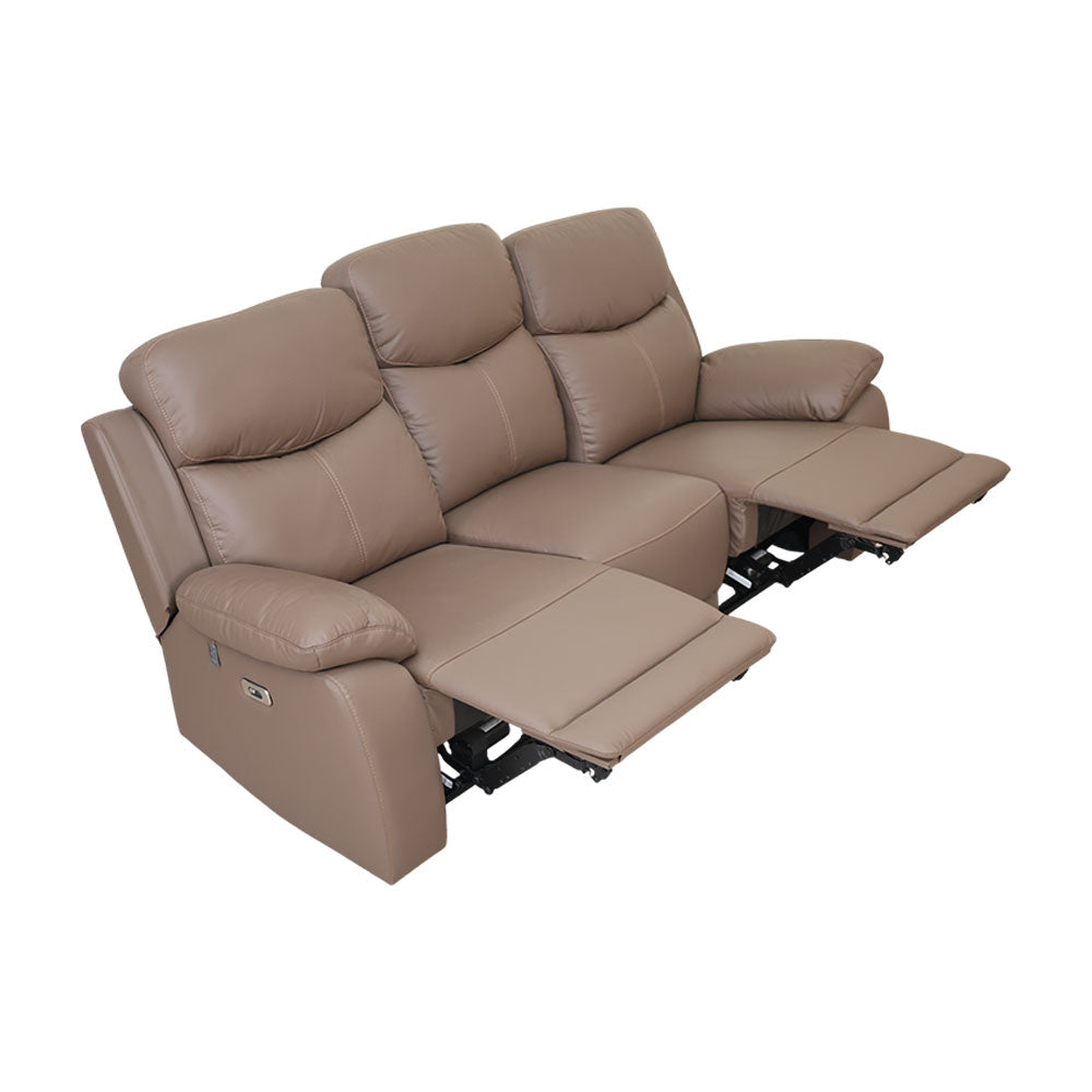 MAARK MOTORIZED RECLINER LEATHER SOFA SET (3R+2R+1R) 1406-CAMEL HT