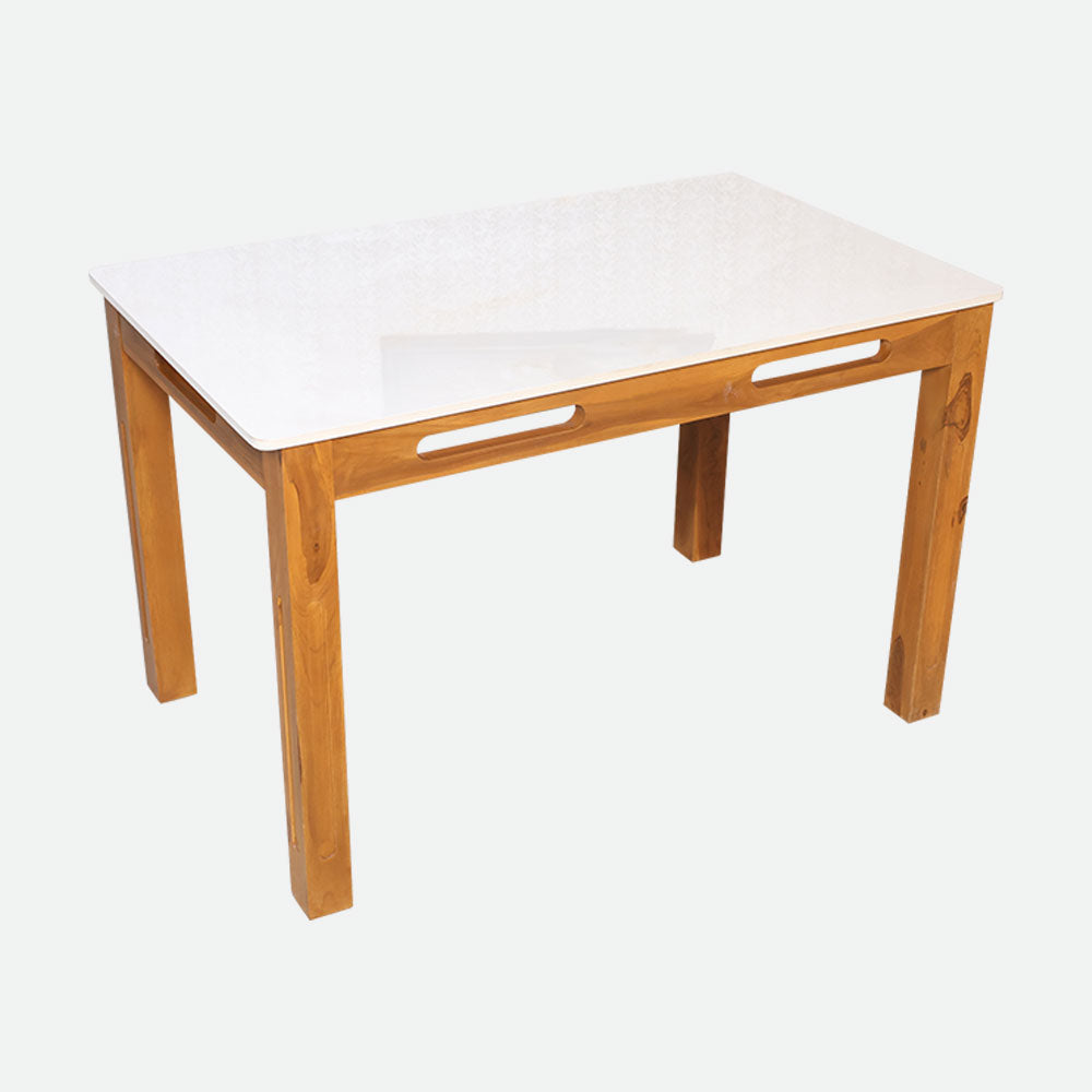 MAARK MARBLE TOP 4 SEATER DINING SET (1+2+BENCH) KISSAN