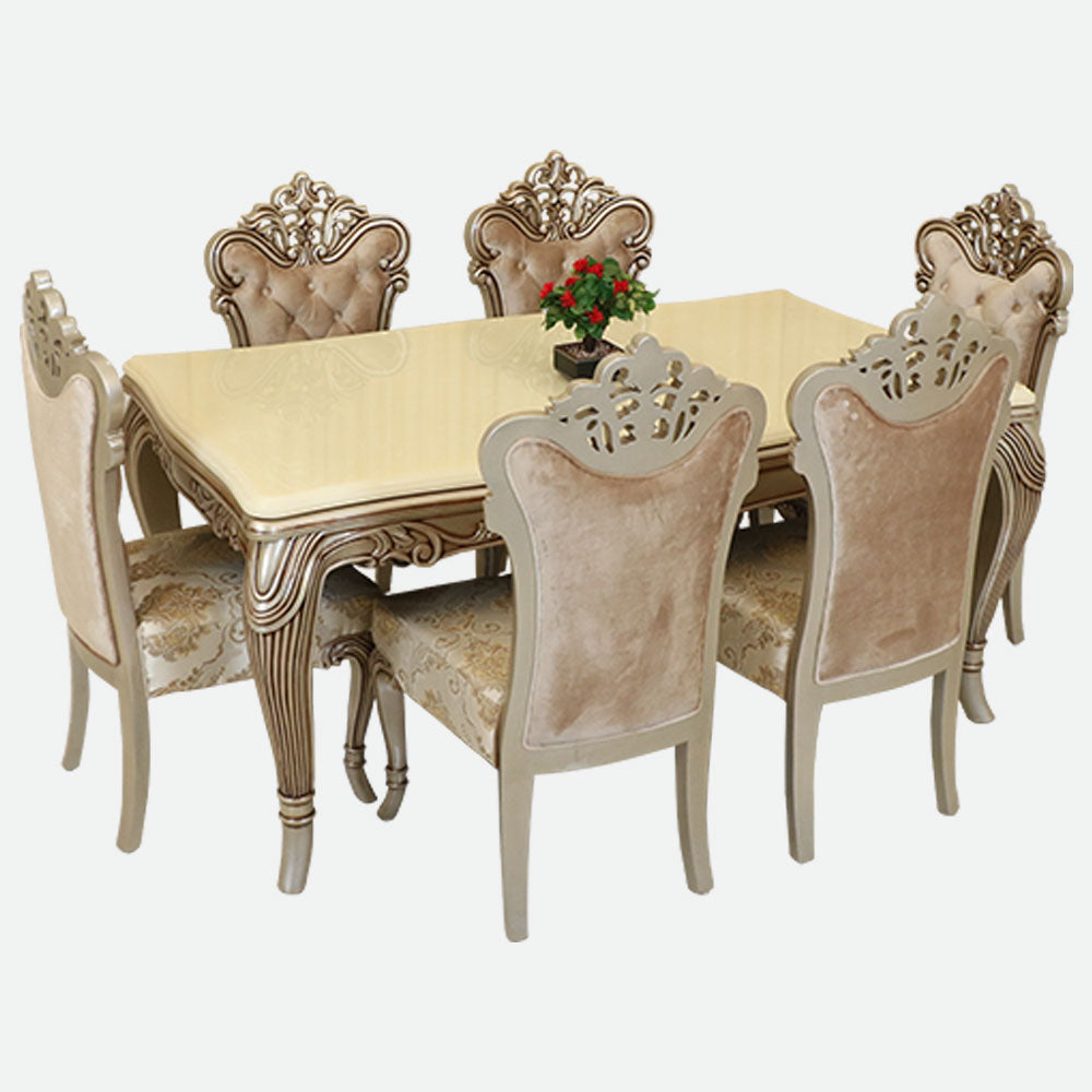 MAARK MARBLE TOP 6 SEATER DINING SET 6001 BF