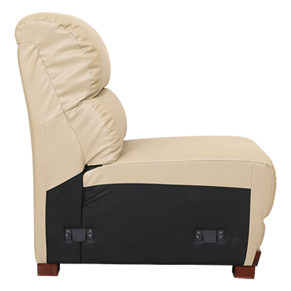 MAARK LEATHERETTE CORNER SOFA 5 SEATER DEMOS MOCHA COLOUR HT