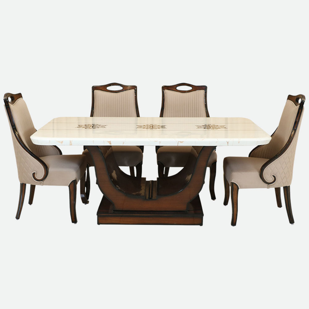 MAARK MARBLE TOP 6 SEATER DINING SET 6032 TD