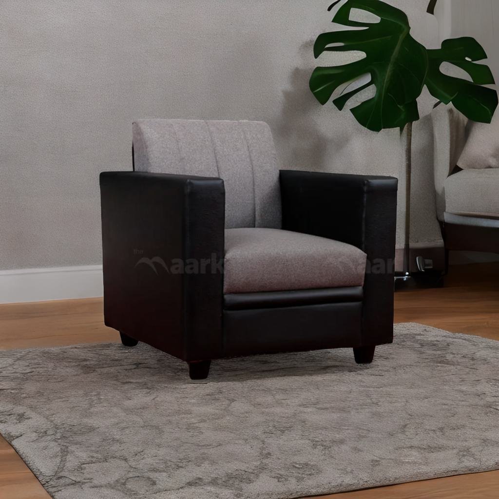MAARK FABRIC SINGLE SEATER SOFA HACKSAW GRAY COLOUR