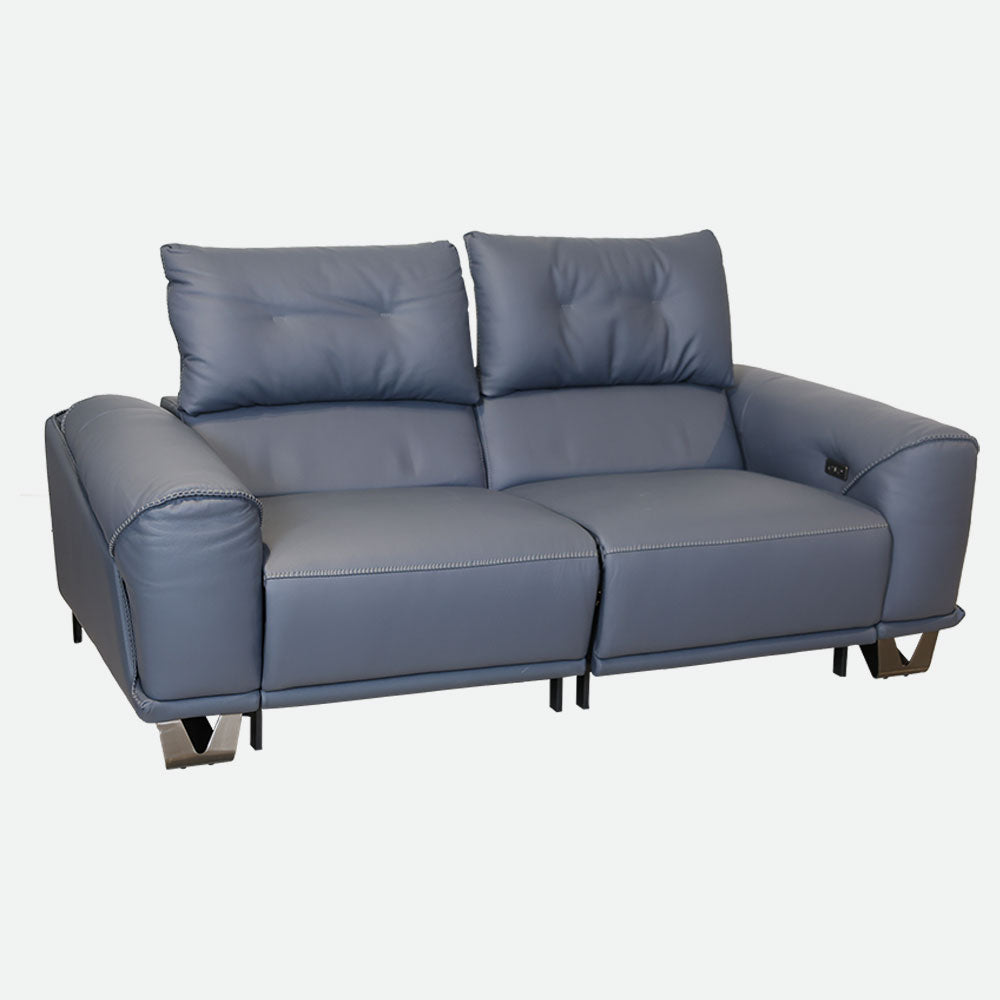 MAARK MOTORIZED RECLINER LEATHER SOFA SET (3R+2R) 2002 D.BLUE COLOUR HT