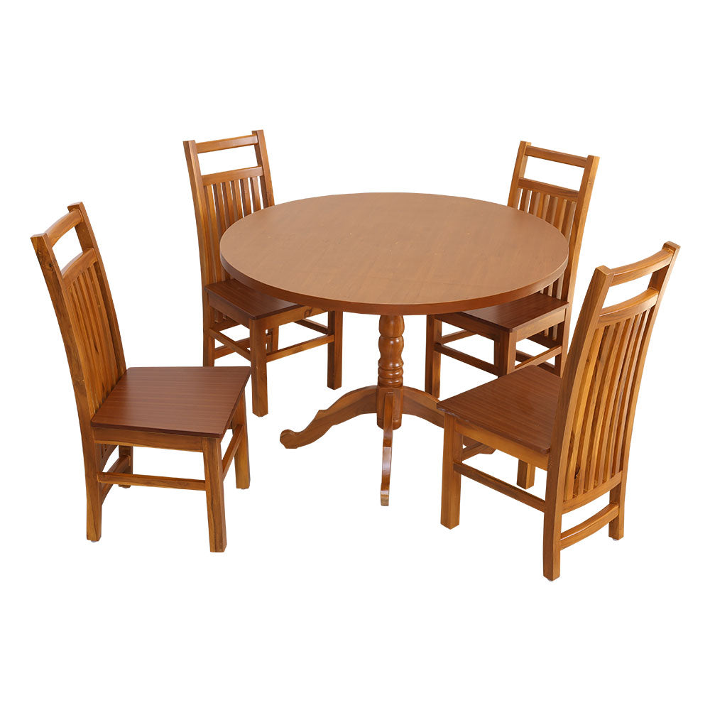 MAARK WOODEN TOP 4 SEATER DINING SET 4*4 ROUND MODEL CUSTOMIZED