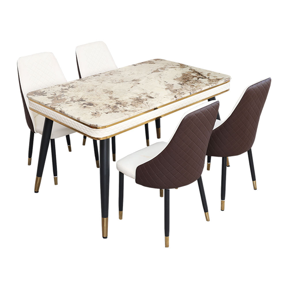 MAARK MARBLE TOP 4 SEATER DINING SET J01-A08-A27 HT