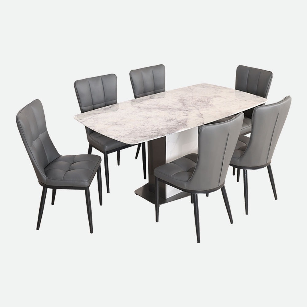 MAARK MARBLE TOP 6 SEATER DINING SET B91-196 HT