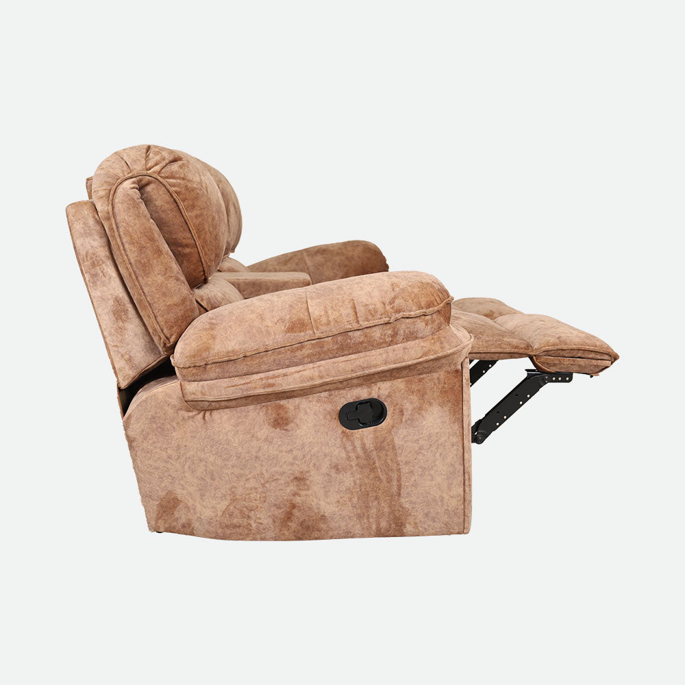 MAARK MANUAL RECLINER LEATHER SOFA SET (3+2+CONSOLE) MILKY WAY