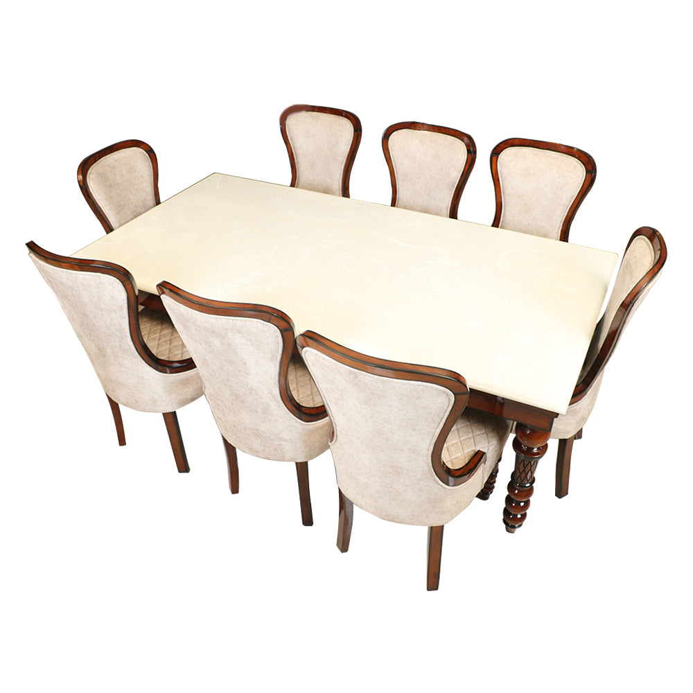 MAARK MARBLE TOP 8 SEATER DINING SET 4 BALL