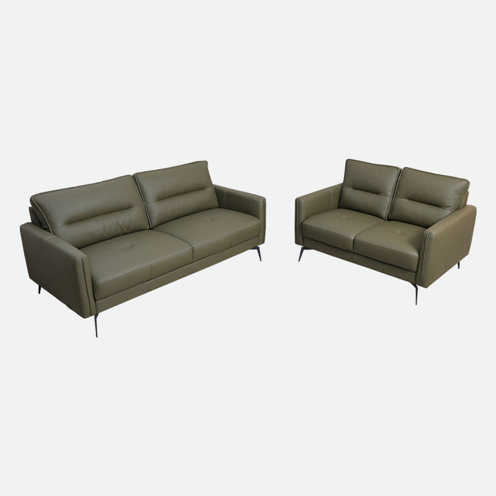 MAARK LEATHER SOFA SET (3+2) 6041 OLIVE GREEN ML