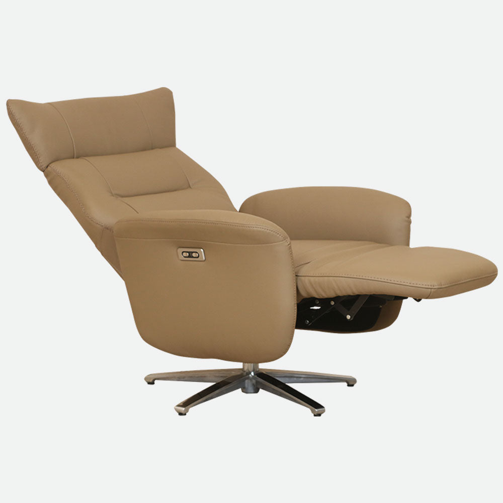 MAARK MOTORIZED RECLINER LEATHER SOFA SINGLE SEATER 76-6194-18 CAPACINO COLOUR HT
