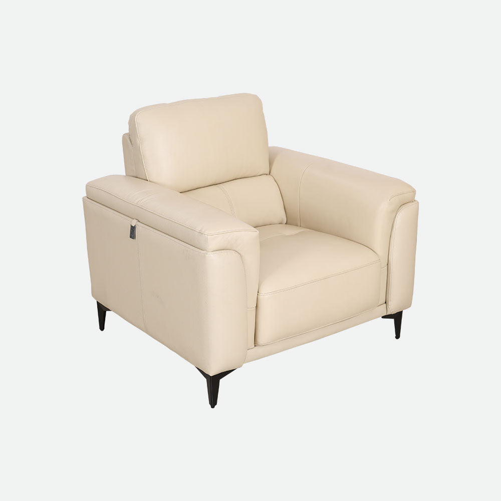 MAARK LEATHER SOFA SET (3+2+1) F2412 CREAM COLOUR HT