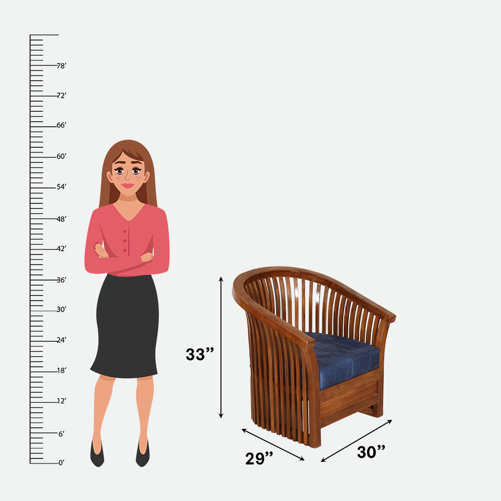MAARK WOODEN SOFA SET (3+1+1) S-35 WCF