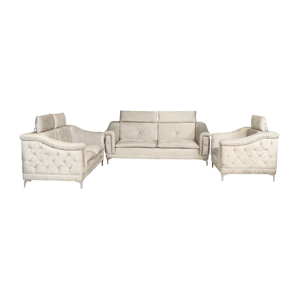 MAARK FABRIC SOFA SET (3+2+1) ROYAL HALF WHITE COLOUR