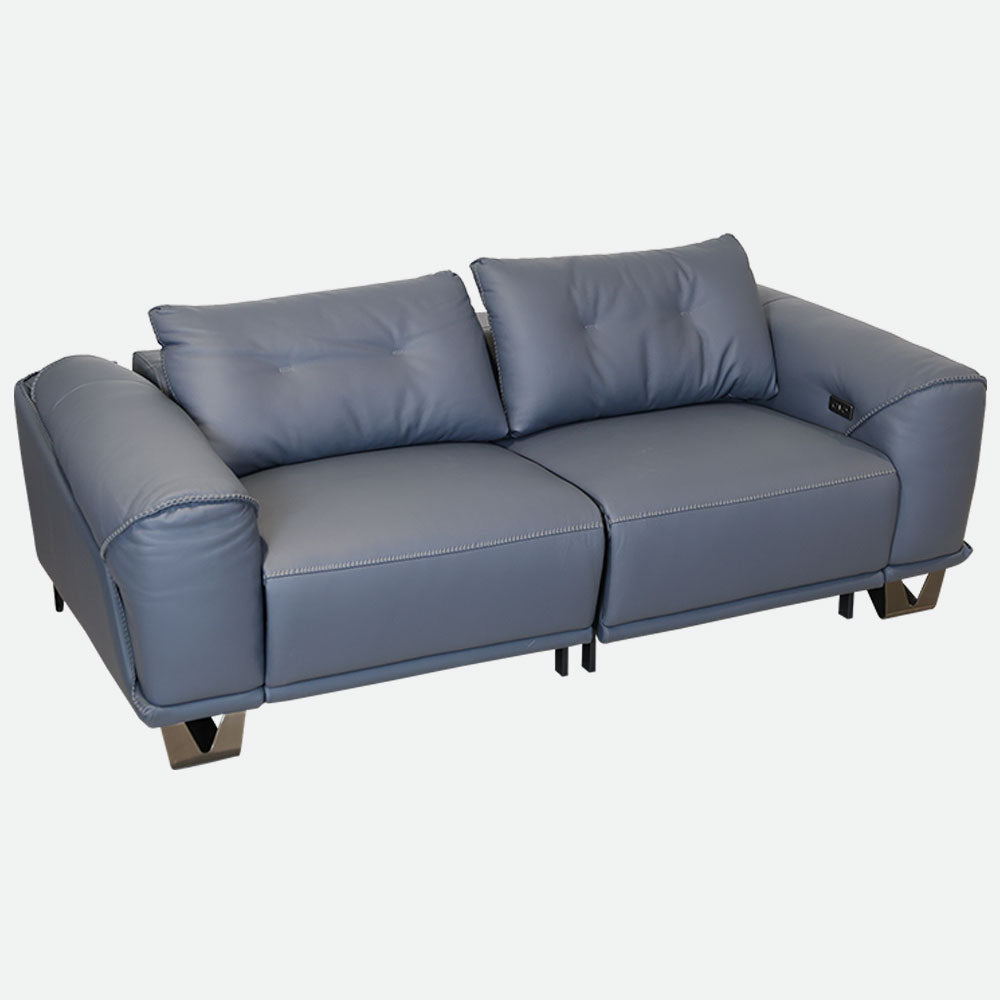 MAARK MOTORIZED RECLINER LEATHER SOFA SET (3R+2R) 2002 D.BLUE COLOUR HT