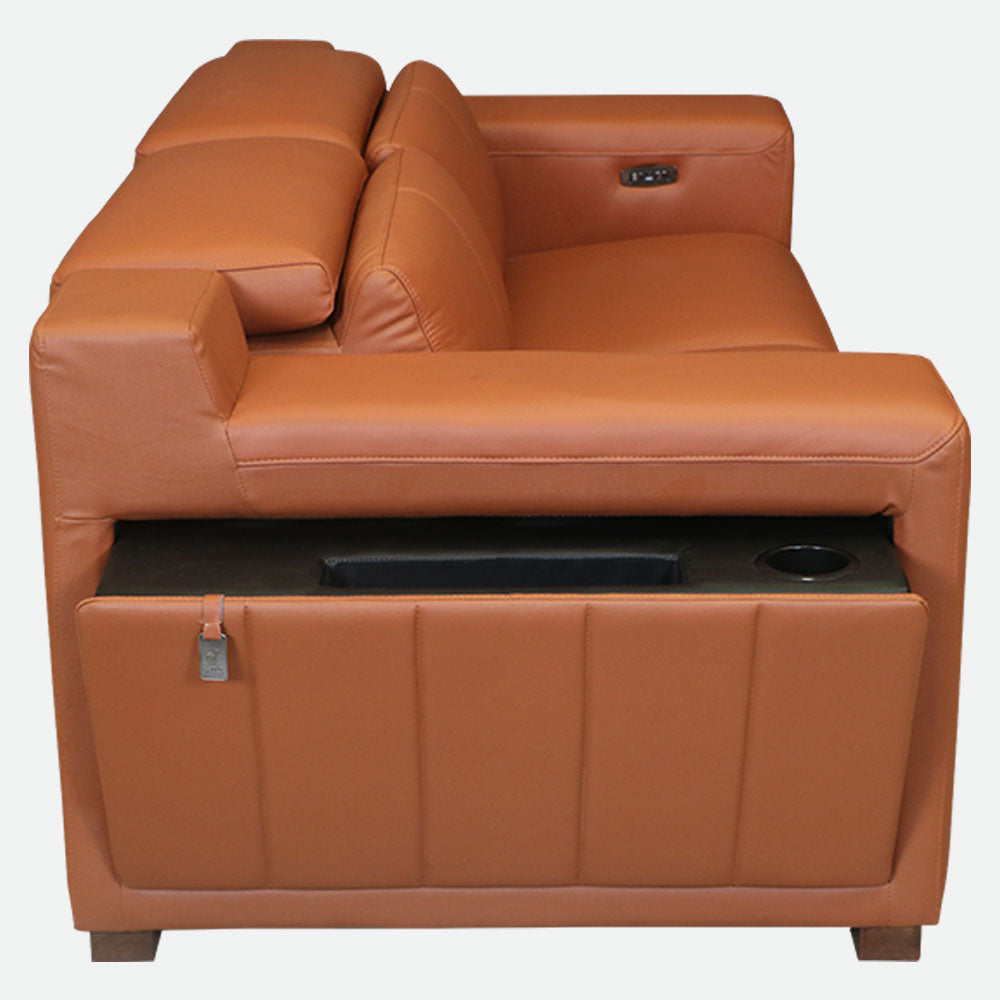 MAARK MOTORIZED RECLINER LEATHER SOFA SET (3R+2R+1R) 8356 TAN COLOUR HT