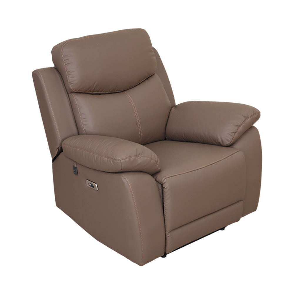 MAARK MOTORIZED RECLINER LEATHER SOFA SET (3R+2R+1R) 1406-CAMEL HT