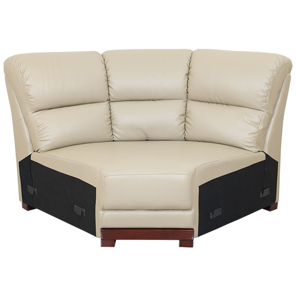 MAARK LEATHERETTE CORNER SOFA 5 SEATER DEMOS MOCHA COLOUR HT
