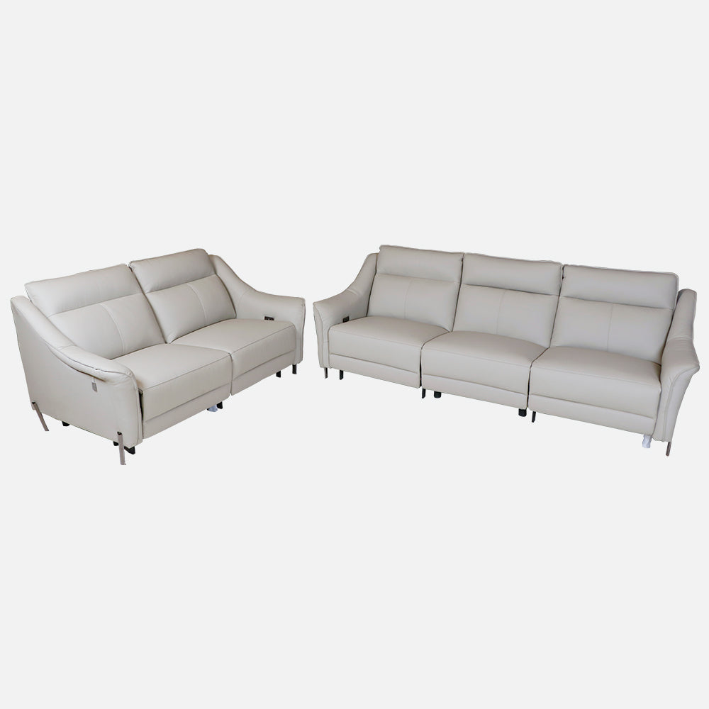 MAARK LEATHER SOFA SET (3+2) 2327 L.GRAY COLOUR HT