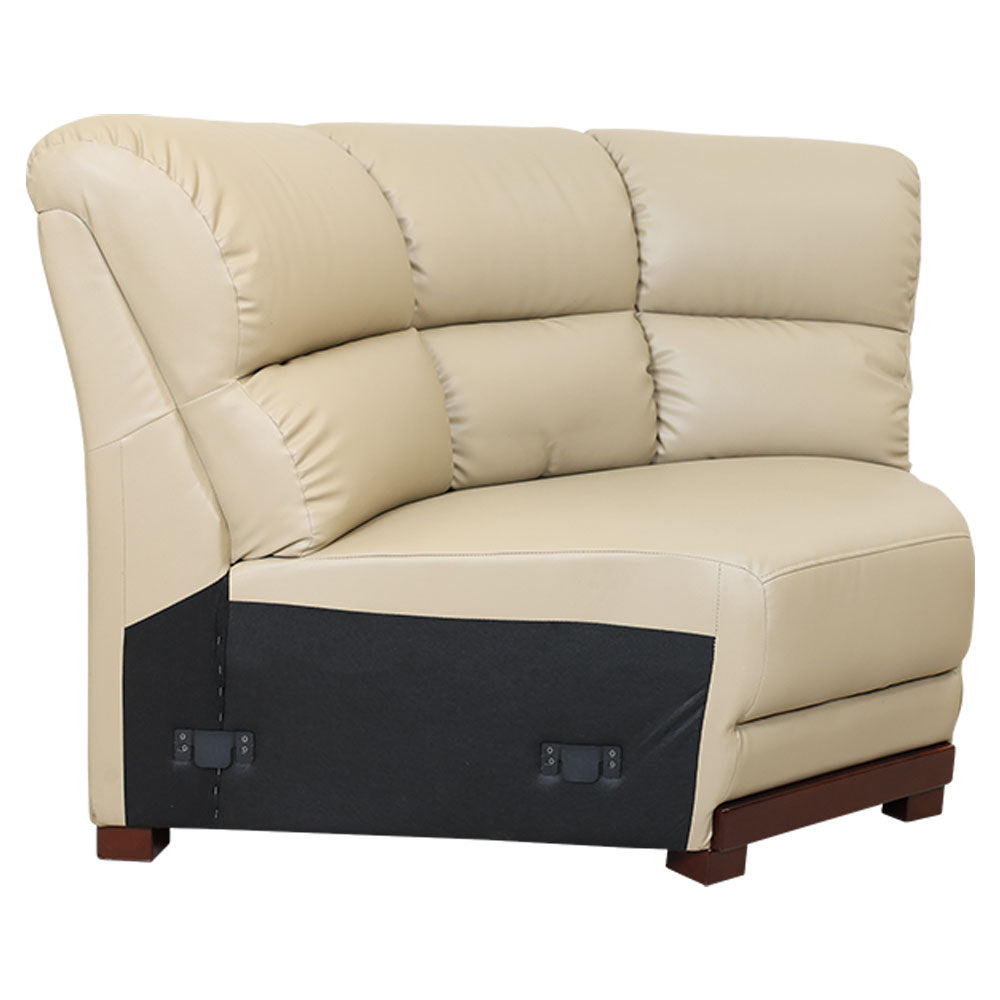 MAARK LEATHERETTE CORNER SOFA 5 SEATER DEMOS MOCHA COLOUR HT