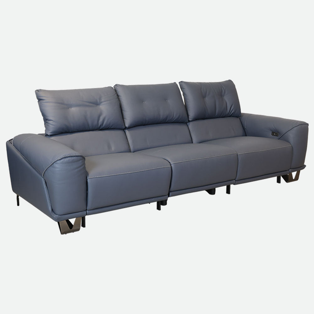 MAARK MOTORIZED RECLINER LEATHER SOFA SET (3R+2R) 2002 D.BLUE COLOUR HT