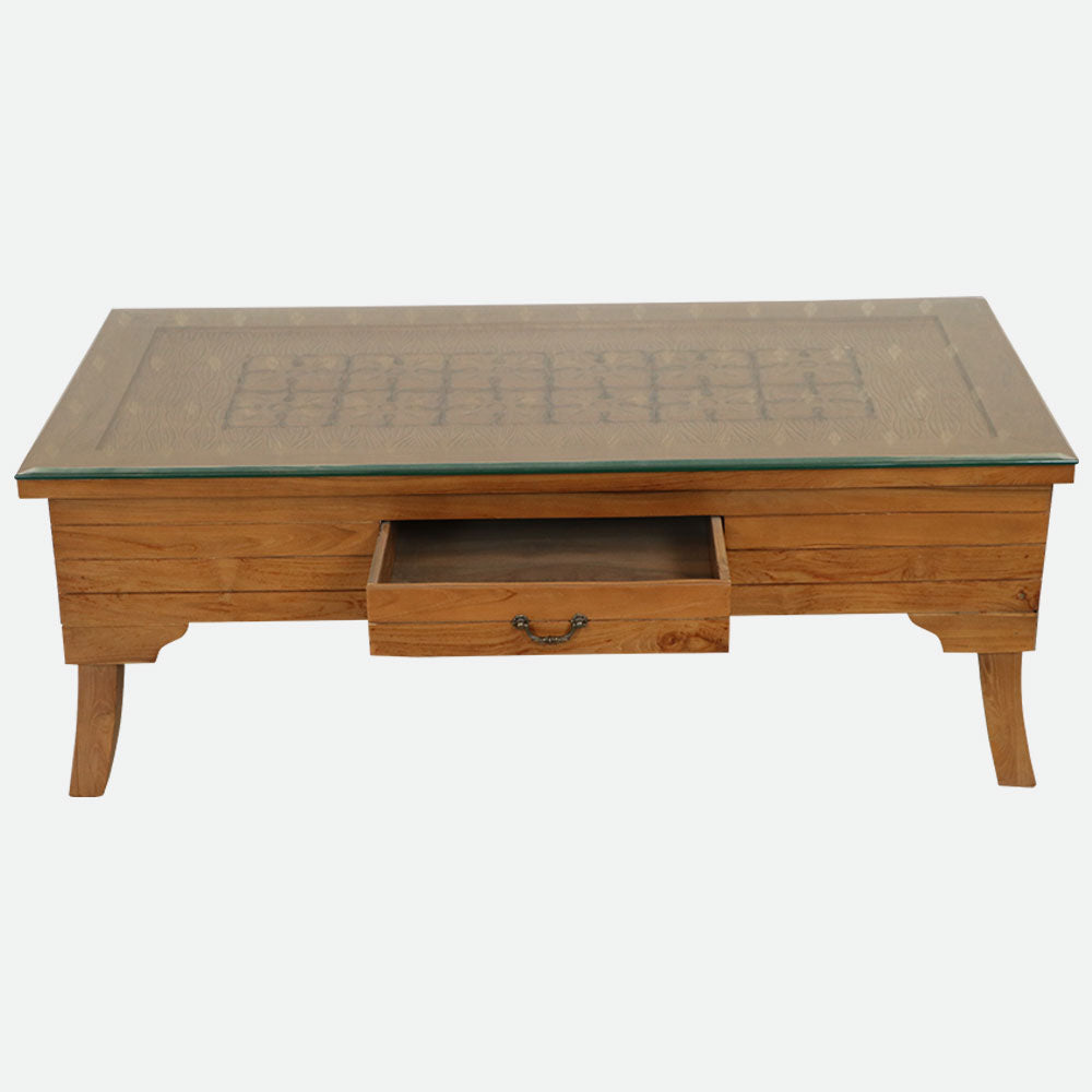 MAARK WOODEN CORNER SOFA 5 SEATER SEMANGI WITH COFFEE TABLE HT