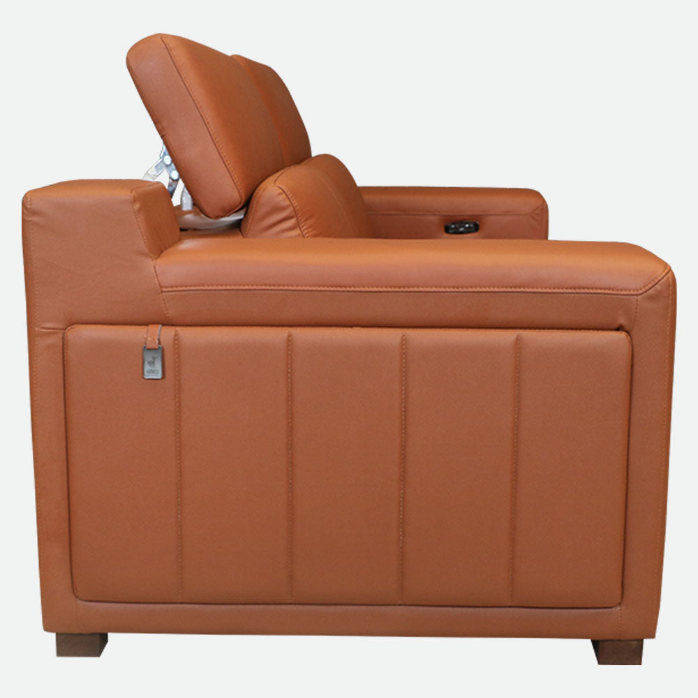 MAARK MOTORIZED RECLINER LEATHER SOFA SET (3R+2R+1R) 8356 TAN COLOUR HT