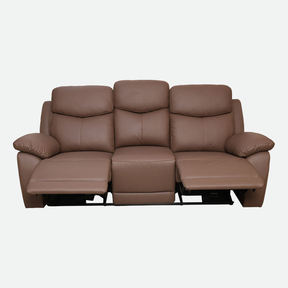MAARK MOTORIZED RECLINER LEATHER SOFA SET 3R+2R+1R 1406 - CAMEL HT