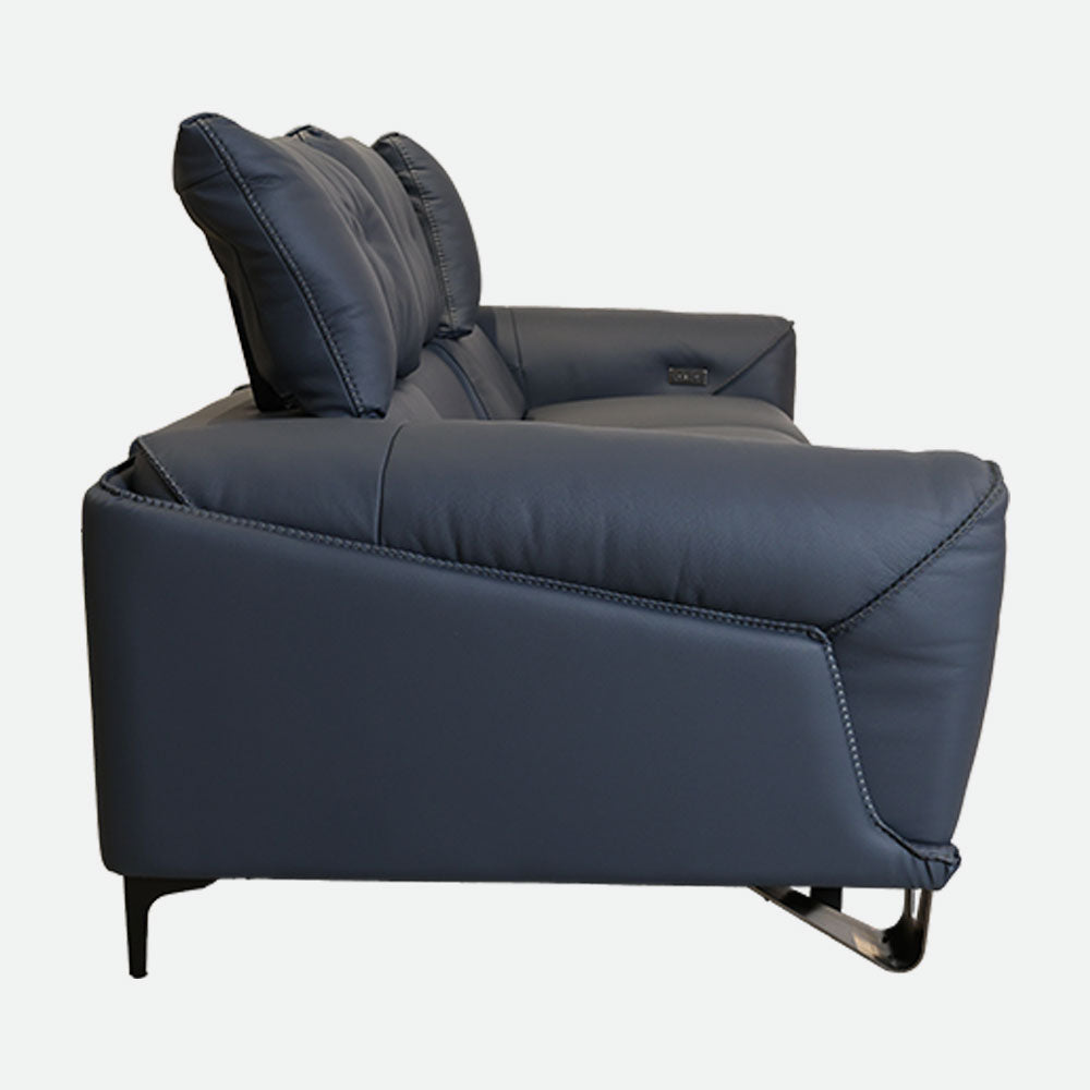 MAARK MOTORIZED RECLINER LEATHER SOFA SET (3R+2R) 2002 D.BLUE COLOUR HT