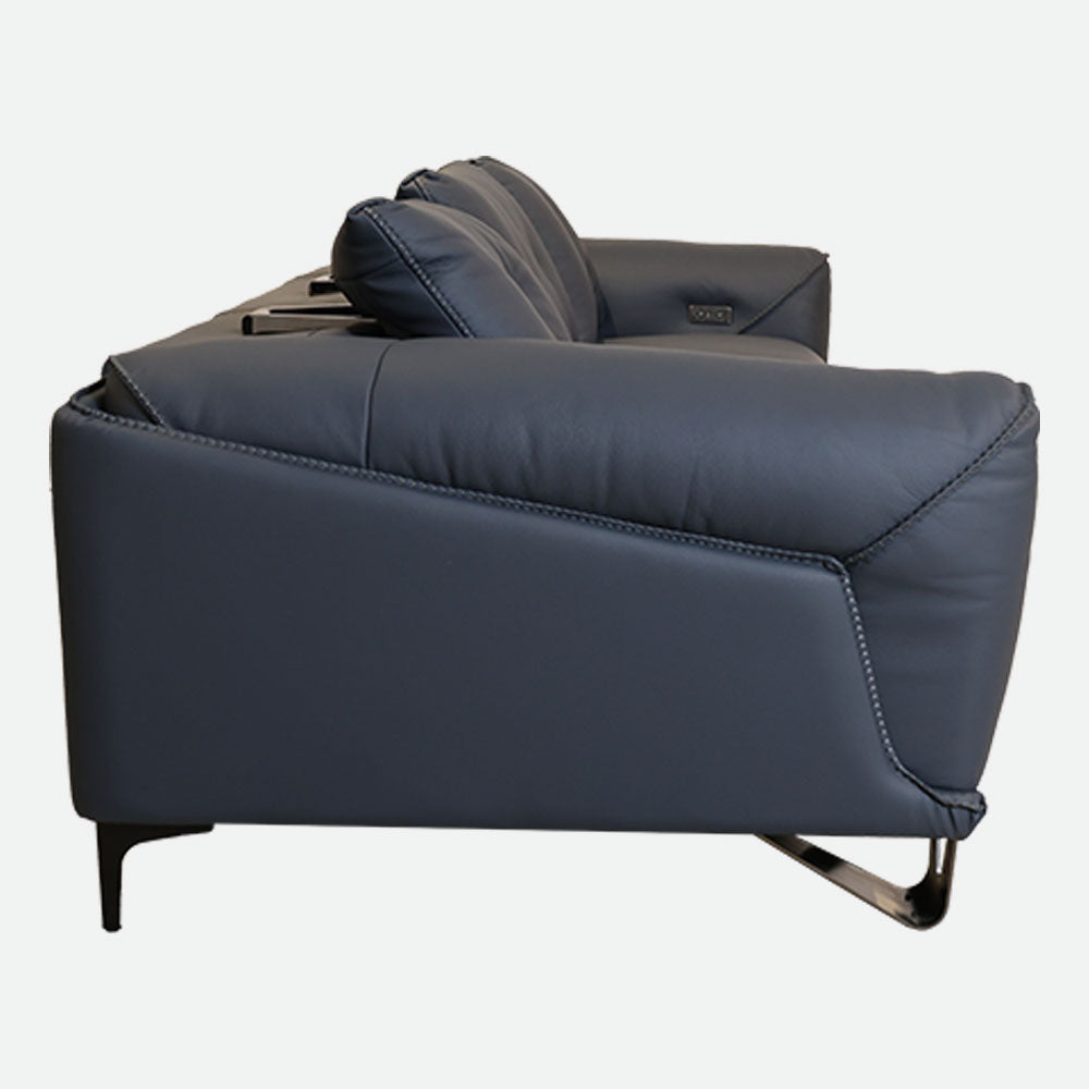 MAARK MOTORIZED RECLINER LEATHER SOFA SET (3R+2R) 2002 D.BLUE COLOUR HT