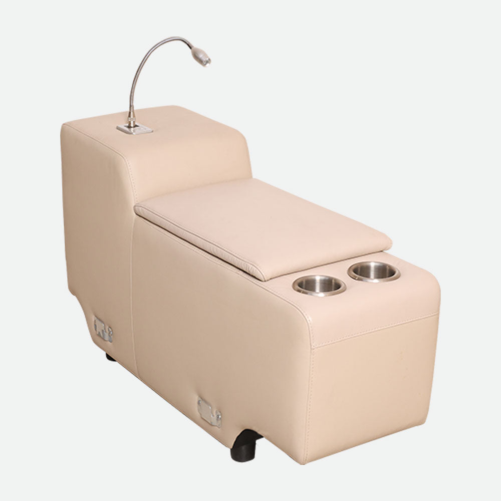 MAARK CORNER MOTORIZED RECLINER LEATHER SOFA 5 SEATER FJ345-663B CREAM WHITE COLOUR HT