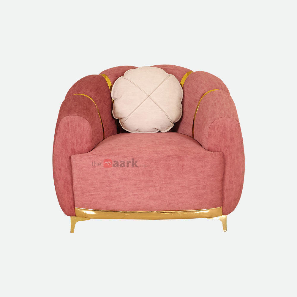 MAARK FABRIC SOFA SET (3+3+1+1+PUFFY) SUN FLOWER