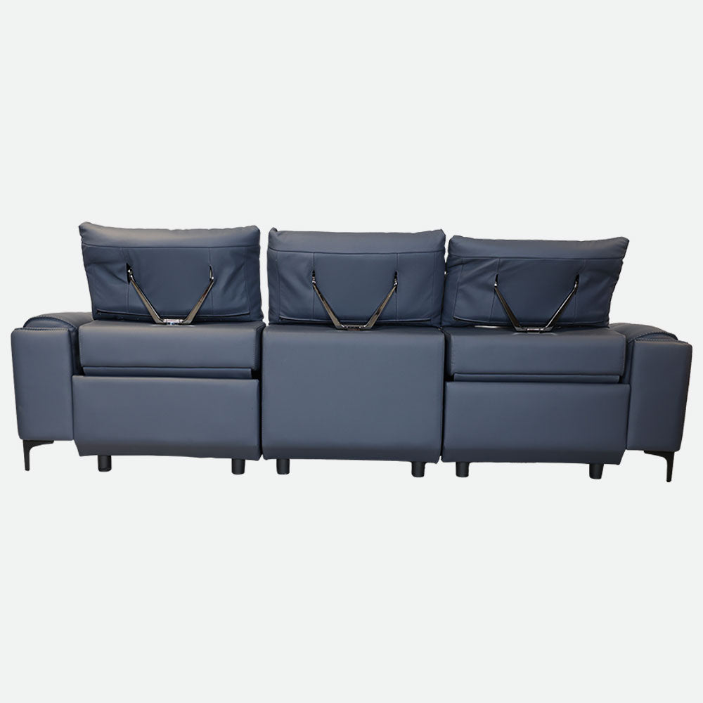 MAARK MOTORIZED RECLINER LEATHER SOFA SET (3R+2R) 2002 D.BLUE COLOUR HT