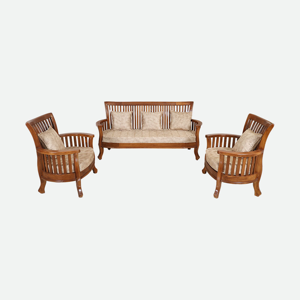 MAARK WOODEN SOFA SET (3+1+1) S-45 WCF