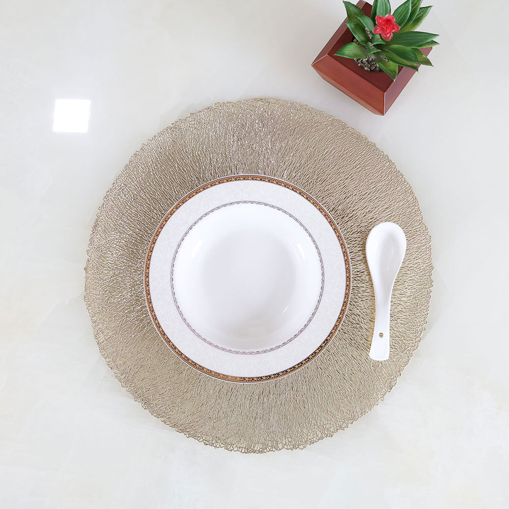 MAARK LEATHER PLACE MAT ROUND CC
