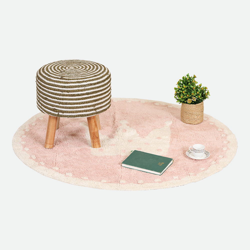 MAARK STOOL BRAIDED JUTE TWIN NATURAL & KHAKI AO