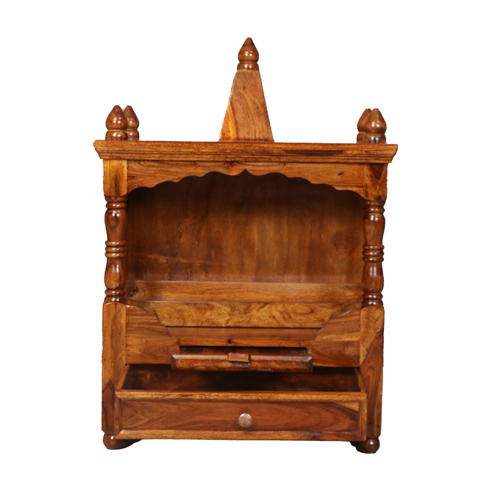 MAARK SHEESHAM WOOD POOJA RACK 1013 NATURAL FINISH SV