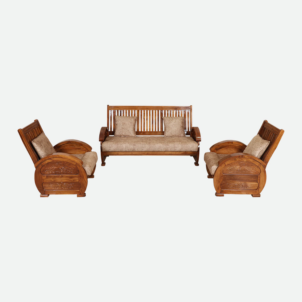 MAARK WOODEN SOFA SET (3+1+1) S-23 WCF