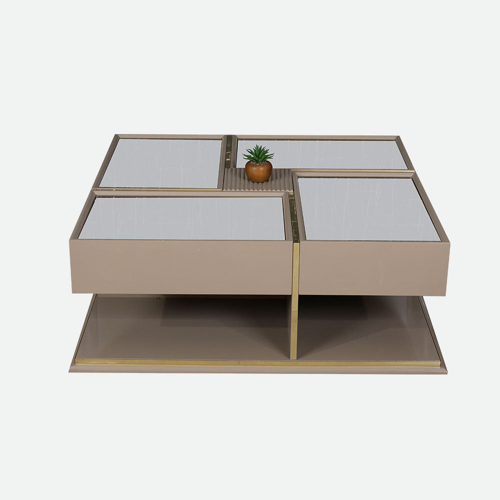 MAARK GLASS TOP COFFEE TABLE CTG-DELUXE HT