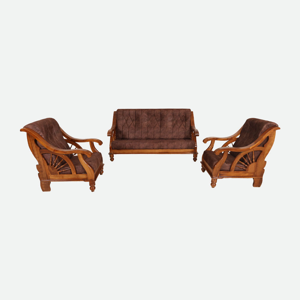 MAARK WOODEN SOFA SET (3+1+1) S-15 WCF