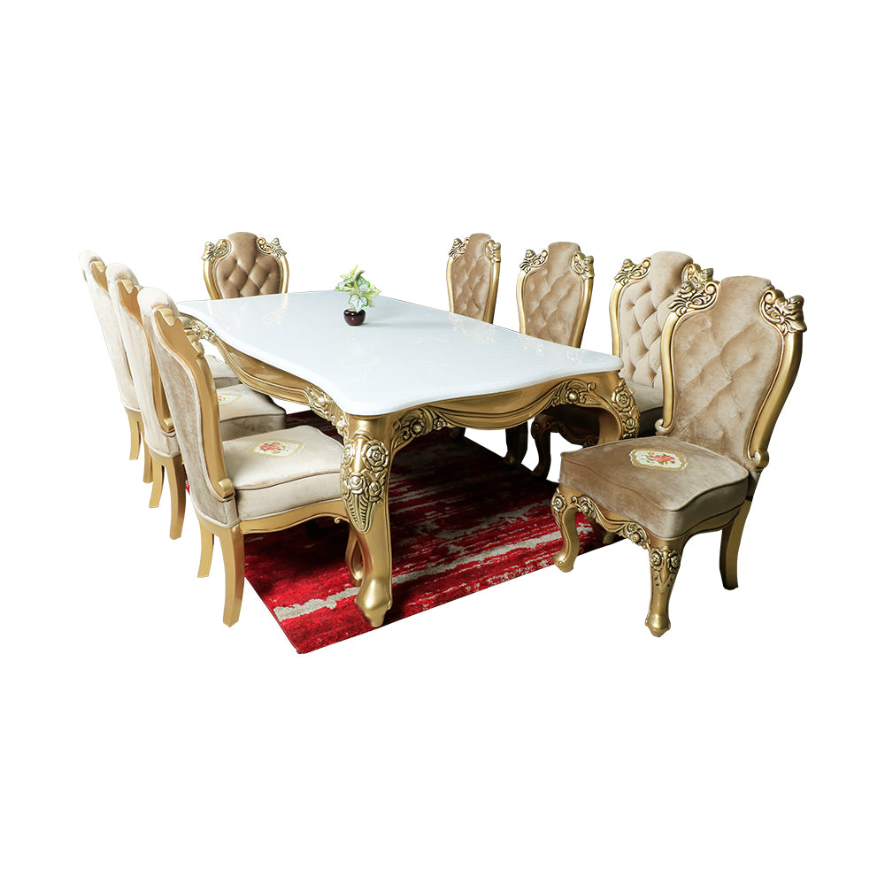 MAARK MARBLE TOP 8 SEATER DINING SET OPAL SAI