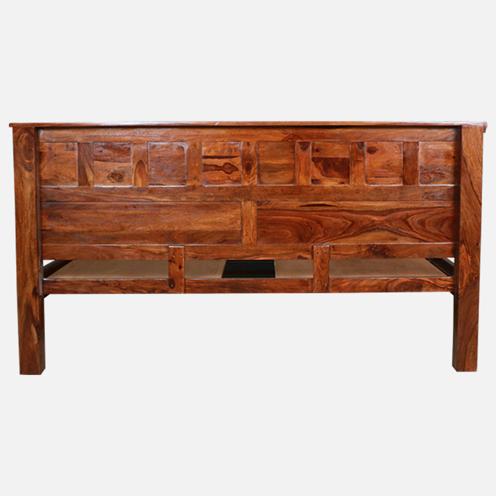 MAARK SHEESHAM WOOD KING SIZE BED (6*6.5) 3157 NATURAL FINISH SV