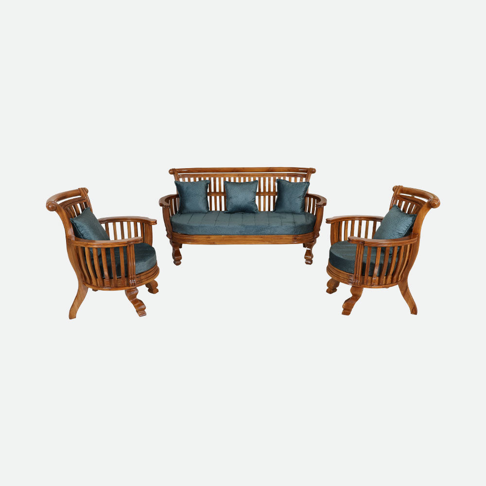 MAARK WOODEN SOFA SET (3+1+1) S-37 WCF