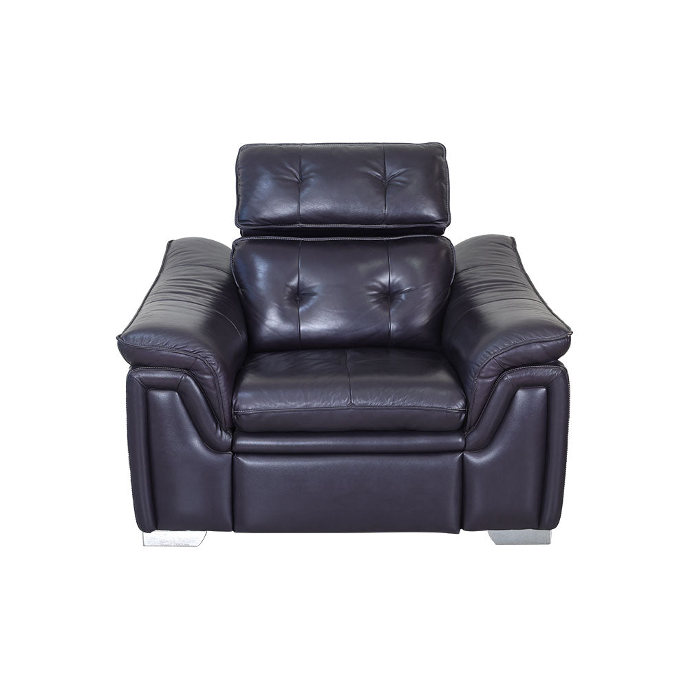 MAARK MOTORIZED RECLIENR LEATHER SOFA SINGLE SEATER FJ356 WINE COLOUR HT